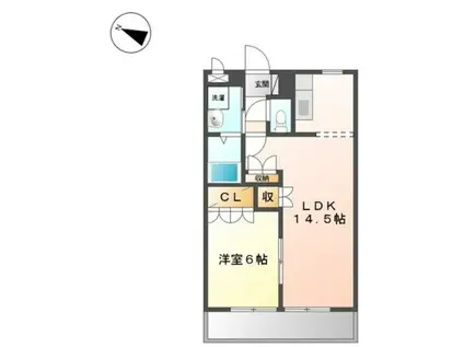 ファームヴィレッジ・やしろI(1LDK/2階)の間取り写真