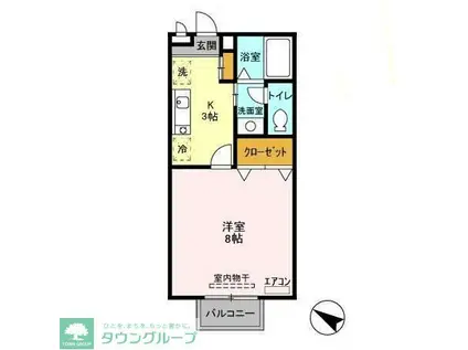 メゾンブランシェ(1K/2階)の間取り写真