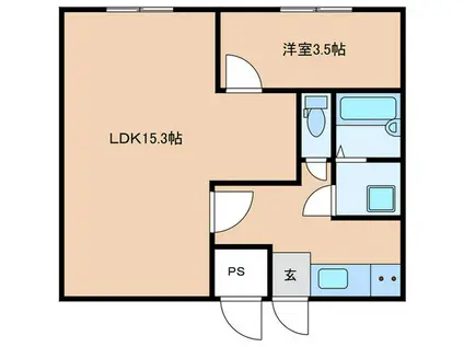 京町プレイスレジデンスI(1LDK/3階)の間取り写真