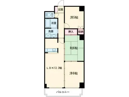 ヴィラ・デル・ソル(3LDK/2階)の間取り写真