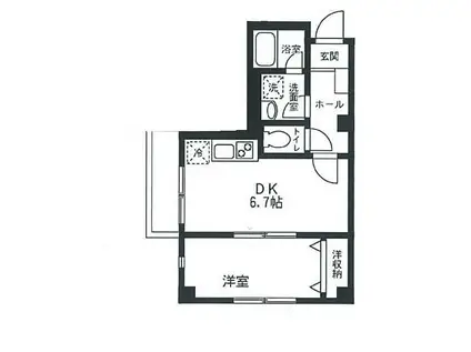 BRANCHE立岡(1DK/3階)の間取り写真