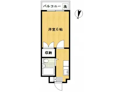 モンターナセブン(1K/3階)の間取り写真