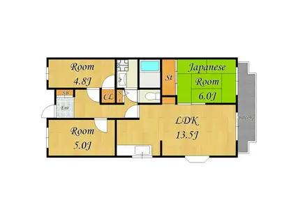 メゾンローズアベニュー(3LDK/4階)の間取り写真