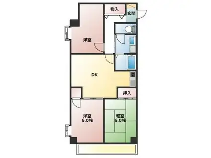 エクセル西宮(3DK/3階)の間取り写真