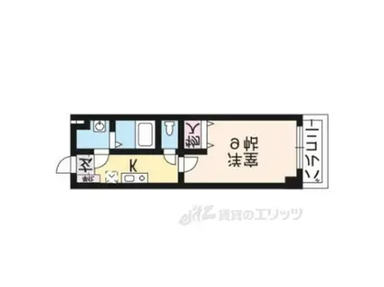 エリーフラッツ桂南(1K/4階)の間取り写真