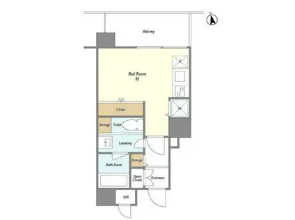 エルスタンザ白金台(ワンルーム/2階)の間取り写真