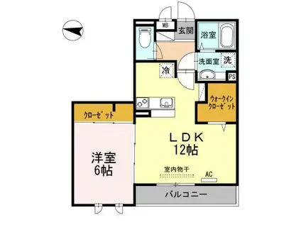 FIORE宮の町(1LDK/2階)の間取り写真