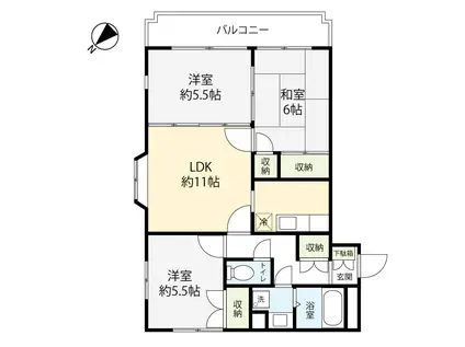 カーサゼルコバ(3LDK/2階)の間取り写真
