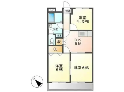 クォリティメゾンA(3DK/1階)の間取り写真