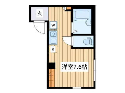 メルディア海老名(ワンルーム/2階)の間取り写真