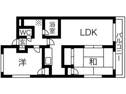 キューブフラット(2LDK/3階)の間取り写真