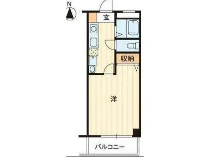 ウッドネスト中央(1K/3階)の間取り写真