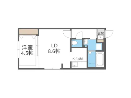 PREMIERE(1LDK/2階)の間取り写真