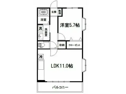 高井ハイツ(1LDK/1階)の間取り写真