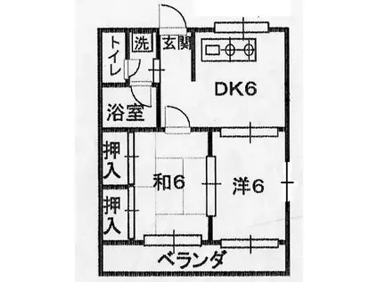 エステートファミーユ(2DK/2階)の間取り写真