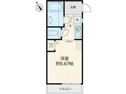 G・Aタウン 上星川(1K/2階)の間取り写真