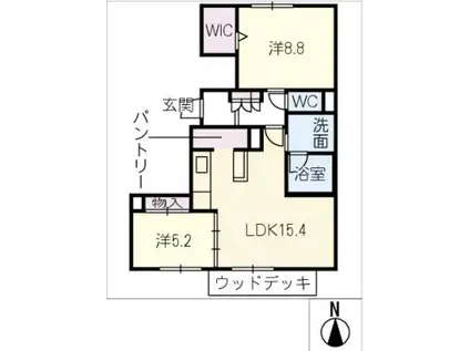 フェリシード(2LDK/1階)の間取り写真