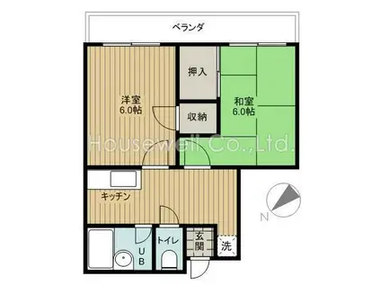 NYビル(2K/3階)の間取り写真