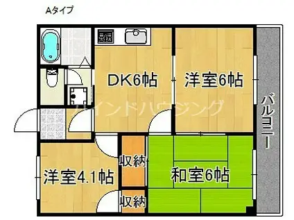 ハウディサガラ(3DK/2階)の間取り写真