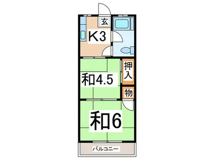 大井ハイム(2K/2階)の間取り写真