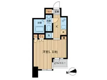 KDXレジデンス東新宿(1K/7階)の間取り写真