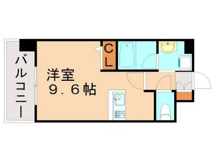 エンクレスト博多駅東II(ワンルーム/7階)の間取り写真