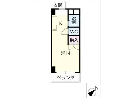 PICASSO(ワンルーム/2階)の間取り写真