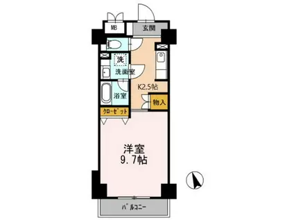 T2 FLAT(1K/1階)の間取り写真