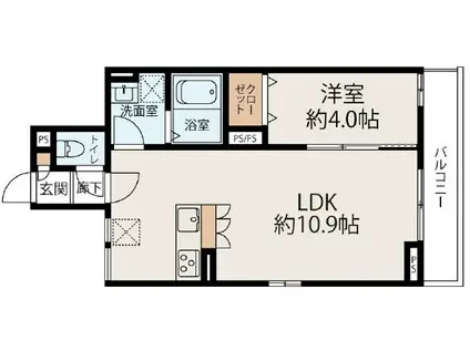 アンシエルI(1LDK/2階)の間取り写真
