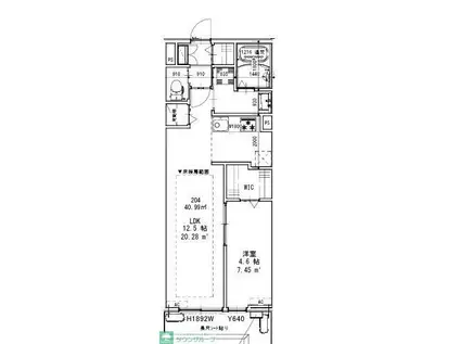 ピースコート登戸IV(1LDK/2階)の間取り写真