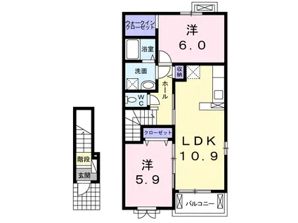 アルカディア PART2(2LDK/2階)の間取り写真