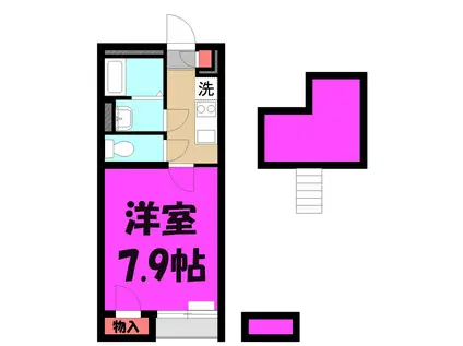 ONE 戸田公園(1K/2階)の間取り写真