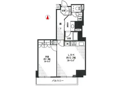 フィールA渋谷(1LDK/8階)の間取り写真