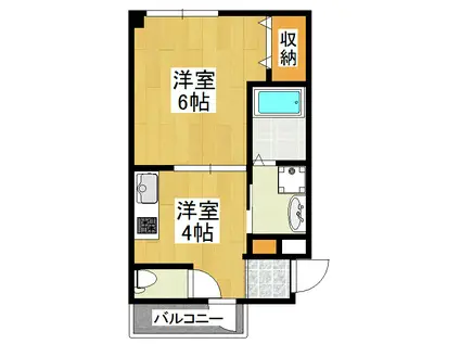 エアフォルクフリーデン2(1K/3階)の間取り写真