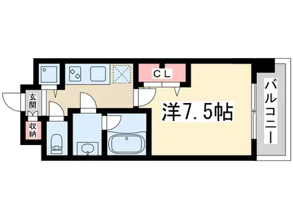 シティスパイア西中島(1K/5階)の間取り写真