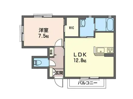 VIA SOLE ・ O(1LDK/1階)の間取り写真
