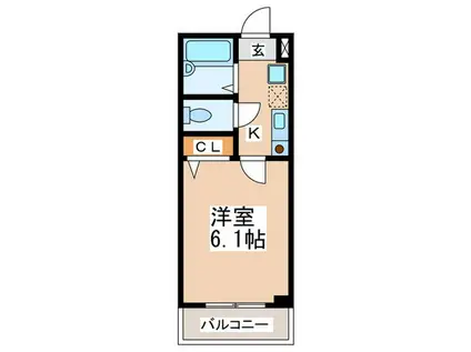 グランプレッソ河田町(1K/2階)の間取り写真