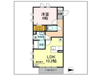 ティアレ小名浜(1LDK/3階)の間取り写真