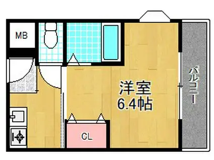 グランドハイツ3号館(1K/3階)の間取り写真