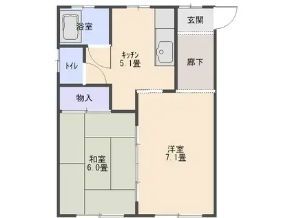 上荻2丁目(2K/2階)の間取り写真