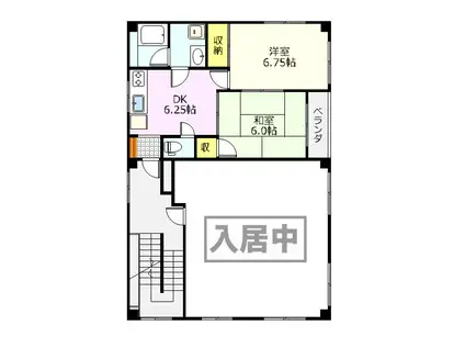 フローリッシュ(2DK/3階)の間取り写真