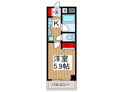 セレーノ並木(1K/5階)の間取り写真