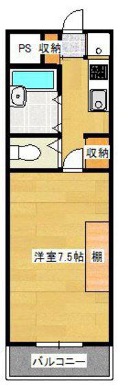 アクラート学南(1K/1階)の間取り写真