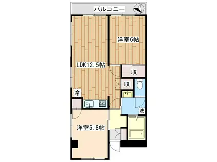 フォーレストマンション(2LDK/2階)の間取り写真