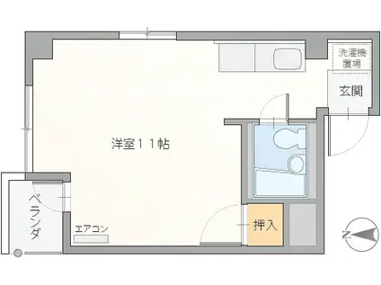 J・ラミーコ(ワンルーム/3階)の間取り写真