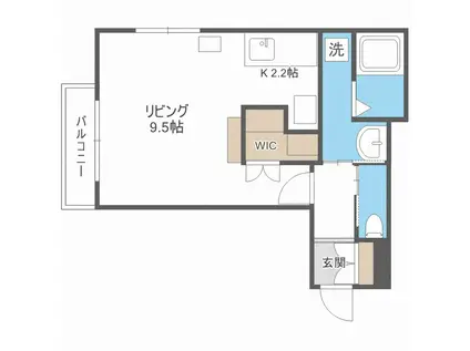 コーラルヒルズ(1K/1階)の間取り写真