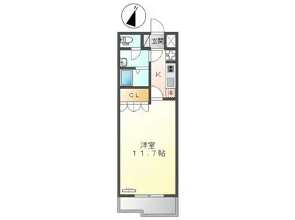 エルシオンI(1K/2階)の間取り写真