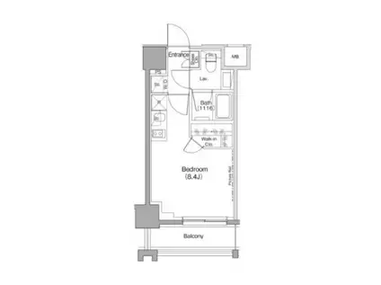 ザ・パークハビオ目黒レジデンス(ワンルーム/8階)の間取り写真