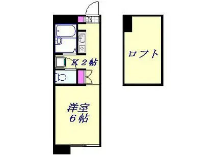 ヴィラ三橋(1K/2階)の間取り写真