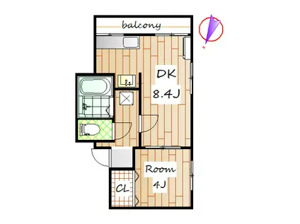グリーンハイツ歌川(1LDK/2階)の間取り写真